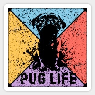 Pug Life Retro Pop Art – Funny Grunge Dog Design Sticker
